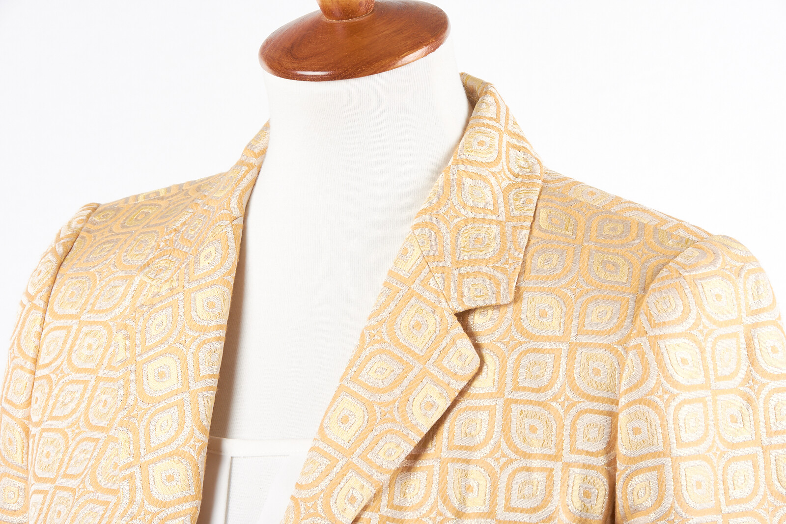 Womens J CREW COLLECTION Blazer Sz 0 'Wallpaper Jacquard' Gold Silver Silk Blend