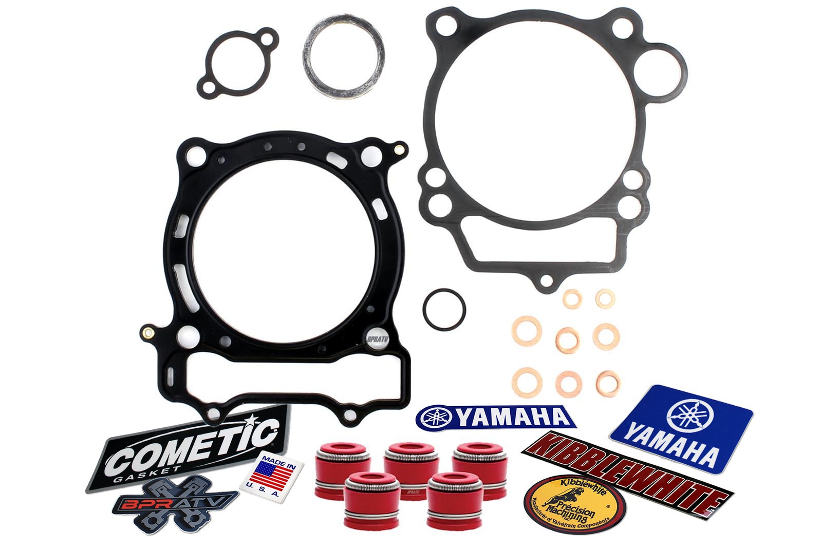 Yamaha YZ450F 98mm 99mm Cometic Big Bore Gasket Kit + KPMI RED Viton Valve Seals