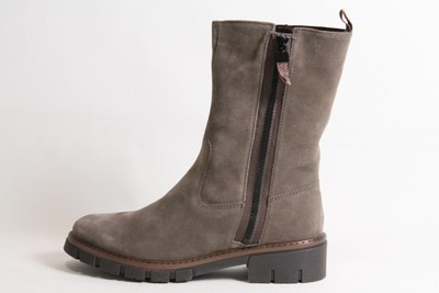 ARA ARA STIEFEL GRAU NUBUK LEDER FROTTEE FUTTER KOMFORT DAMEN SCHUHWEITE