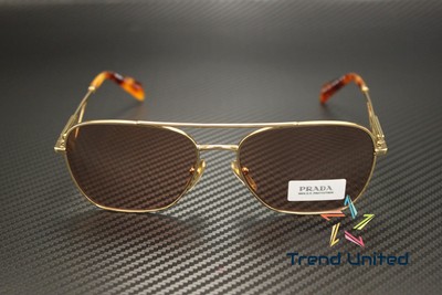 Pre-owned Prada Pr A50s 5ak08m Gold Dark Violet 59 Mm Women's Sunglasses In Purple