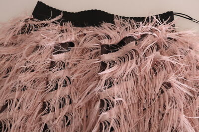 Pre-owned Dolce & Gabbana Skirt Fringe Metallic Pencil A-line Pink Gold It44/us10/l $1000