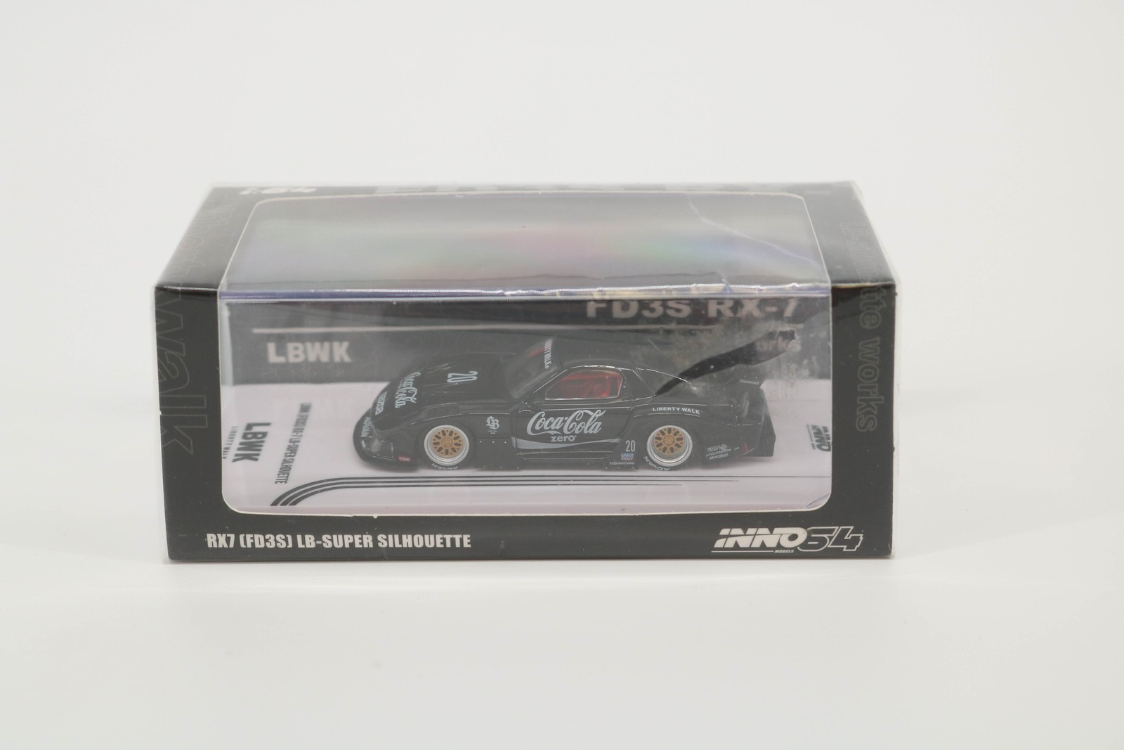 Inno64 Coca-Cola Lbwk Mazda Rx7 (Fd3S) Lb-Super Silhouette 1:64 Scale Black Car