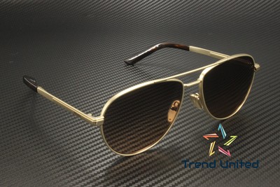 Pre-owned Prada Pr A54s Vaf50c Matte Pale Gold Brown Gradient Grey 60 Mm Men's Sunglasses In Gray