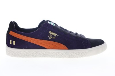 Puma Clyde X The Hundreds 37294401 Mens Blue Leather Lifestyle Sneakers Shoes