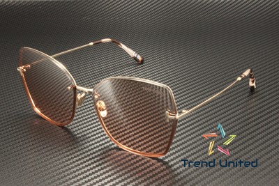 Pre-owned Tom Ford Ft1107 28u Metal Shiny Rose Gold Bordeaux Mirror 62 Mm Women Sunglasses In Red