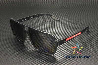 PRADA LINEA ROSSA PS 01XS 1AB02G Black Dark Grey Polarized 59 mm Men Sunglasses