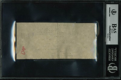 Frank Lloyd Wright Signed 2.75x6 Check Dated April 11, 1949 BAS Slabbed