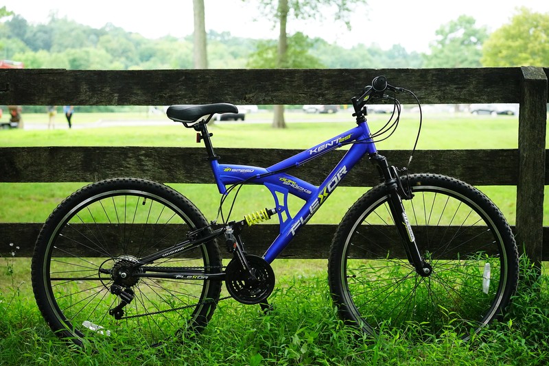 Men's 29" Flexor Dual Suspension Mountain Bike Off Road Tires 21-Speed, Blue