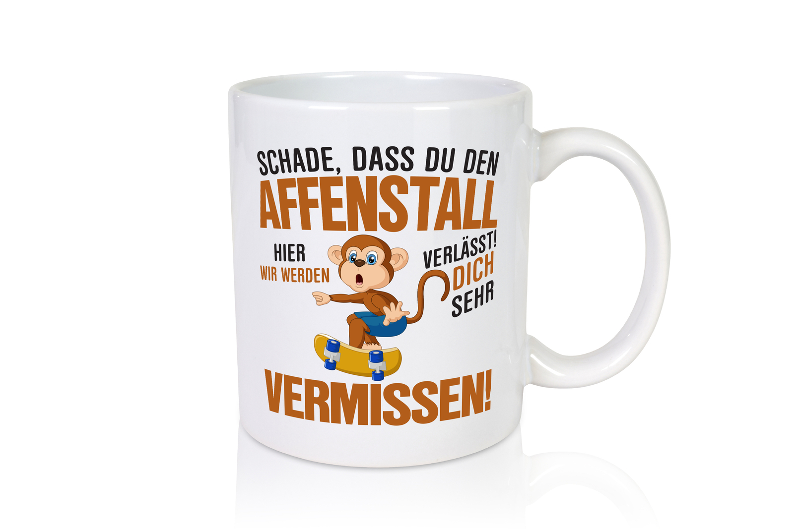 Lustige Tasse 'Sei Immer Du Selbst' Mit Schimpansen-Motiv – Blau, Spülmaschinenfest