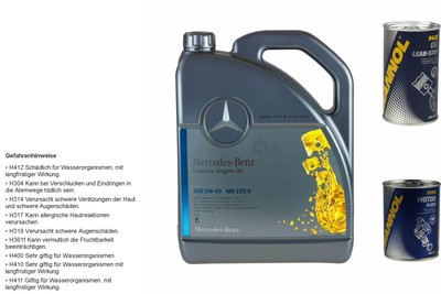 5L Automobile Sintetico Olio Motore Mercedes 5W-40 MB 229.5 1xLeak-Stop + Flush