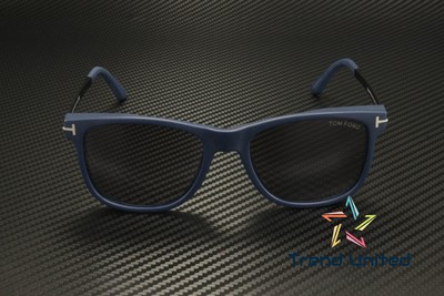 Pre-owned Tom Ford Ft1104 91c Acetate Matte Blue Smoke Mirror 53 Mm Men's Sunglasses
