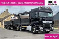 2017 Daf XF 510 FAN 6X2 26TON HGV FLATBED+CRANE+BRICK CLAMP Diesel black 