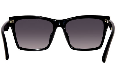 Shop Pre-owned Saint Laurent Sl-m104/f 001 Sunglasses Black/grey Gradient Rectangle Shape 58mm In Gray