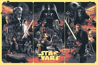 Star Wars The Original Trilogy Poster 17X11 Darth Vader Boba Fett Skywalker  