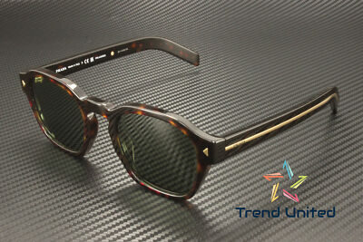 Pre-owned Prada Pr A16s 17n20g Radica Tortoise Green Polarized 52 Mm Men's Sunglasses In Polarized Green