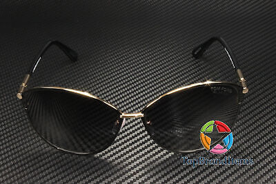 Pre-owned Tom Ford Ft0320 28d Penelope Shy Rose Gold Smoke Polarized 59 Women's Sunglasses