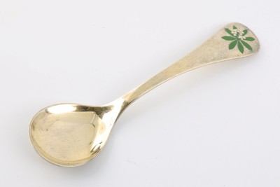 Georg Jensen Vintage 925 Silver 1975 Danish Enameled Annual Spoon (45.23g.)