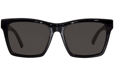 Shop Pre-owned Saint Laurent Sl-m104/f 002 Sunglasses Women's Black/grey Square Shape 58mm In Gray