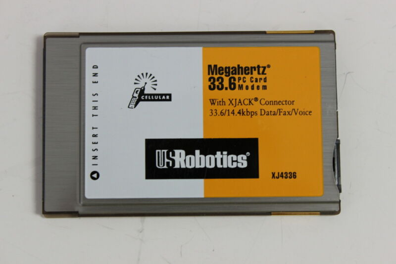 US ROBOTICS XJ4336 MEGAHERTZ 33.6 PC CARD MODEM WITH XJACK DATA/FAX/VOICE