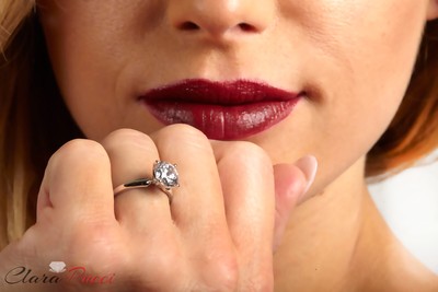Pre-owned Pucci 1.5 Ct Round Designer Statement Bridal Classic Ring 14k White Gold Moissanite In White/colorless