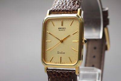 Vintage 1986 N MINT Seiko Dolce 7731-5240 SGP Gold Tank Quartz