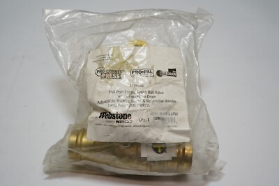 New WEBSTONE H-80614W 1'' Full Port Forged Brass Ball Valve w/Hose Drain