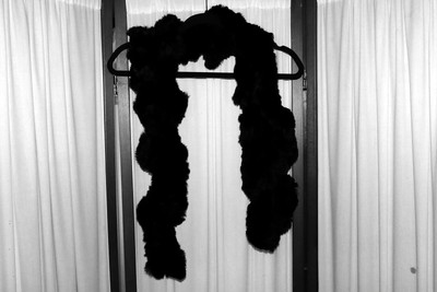 Women's Antique Vintage Boa Fling 1930s Scarf Fur CHINCHILLA Black Twisted 50