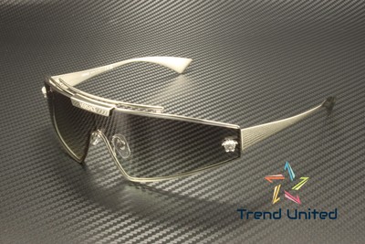 Pre-owned Versace Ve2265 100011 Silver Grey Gradient 44 Mm Women's Sunglasses