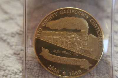 INYO COUNTY CALIFORNIA CENTENNIAL SLIM PRINCESS LOCOMOTIVE 1966 MEDAL 