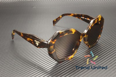 Pre-owned Prada Pr 16wsf Vau05c Honey Tortoise Lt Brown Polarized 53 Mm Women's Sunglasses In Polar Light Brown