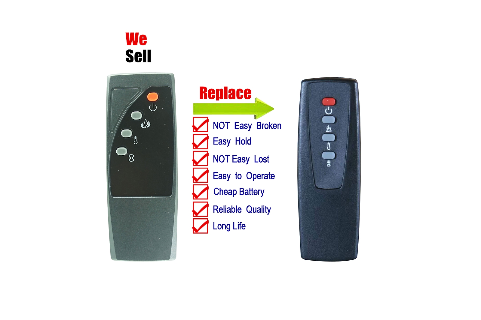 Replacement Remote Control for Duraflame Infrared Electric 
