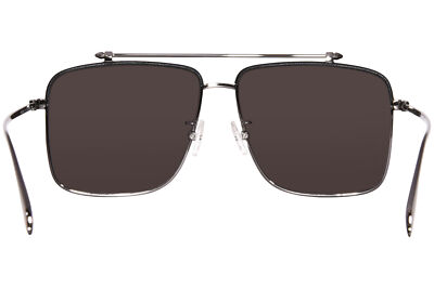 Pre-owned Alexander Mcqueen Am0336s 001 Sunglasses Men's Gunmetal/grey Square Shape 60mm In Gray