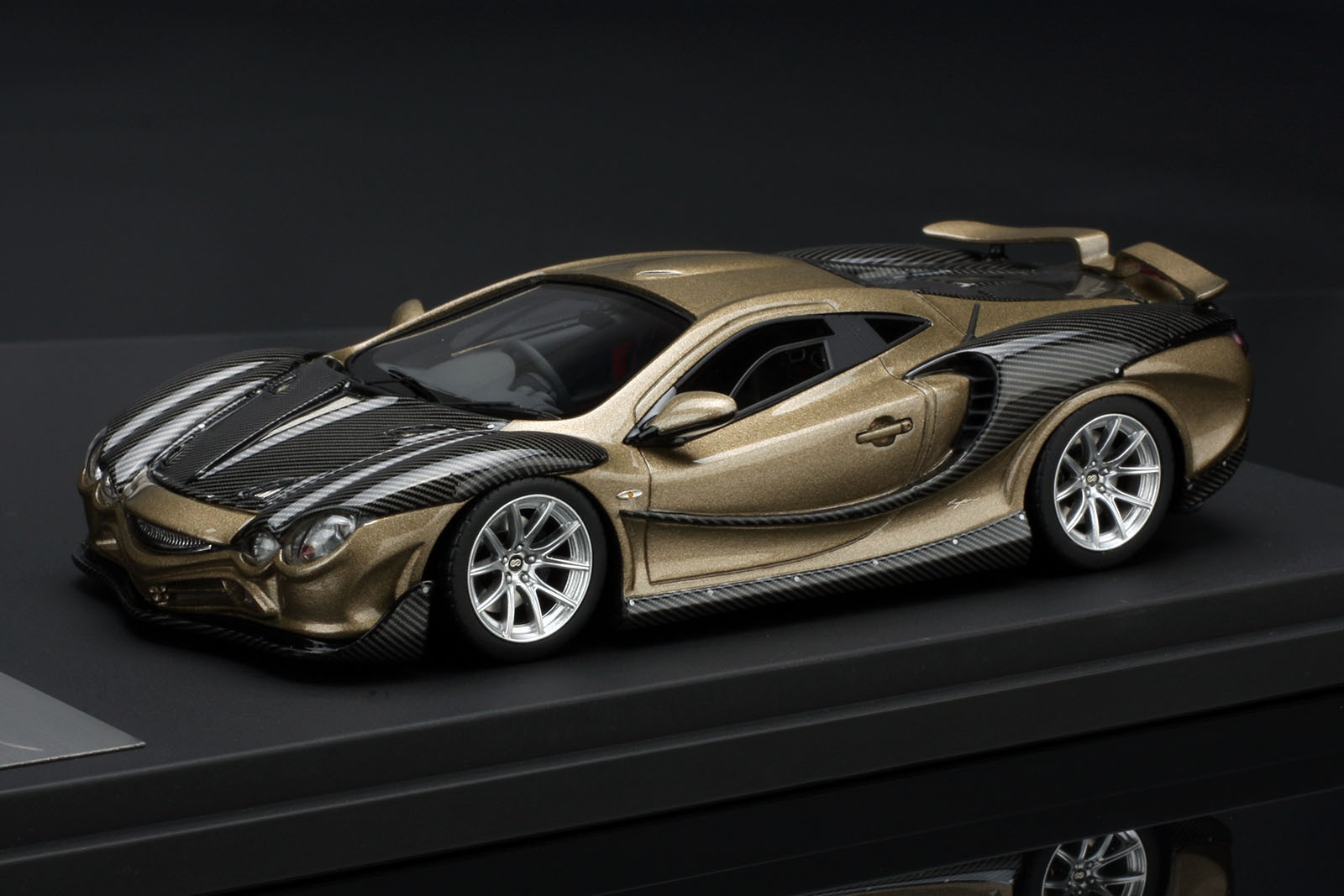 1/43 OROCHI 大蛇　MITUOKA gloss Black Hpi 1/43 - Mitsuoka Orochi Gloss Black Supercar Resin Model