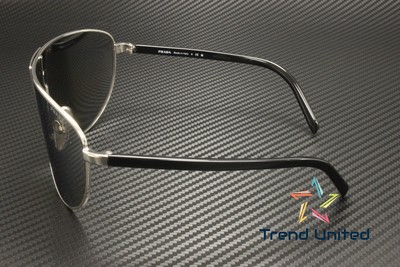 Pre-owned Prada Pr 69zs 1bc2b0 Silver Light Grey Mirror Silver 37 Mm Men's Sunglasses