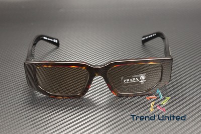 Pre-owned Prada Pr 09zsf 2au06b Tortoise Dark Brown 55 Mm Men's Sunglasses