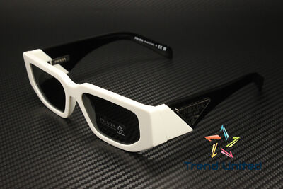 Pre-owned Prada Pr 09zs 1425s0 Talc Dark Grey 54 Mm Men's Sunglasses In Gray