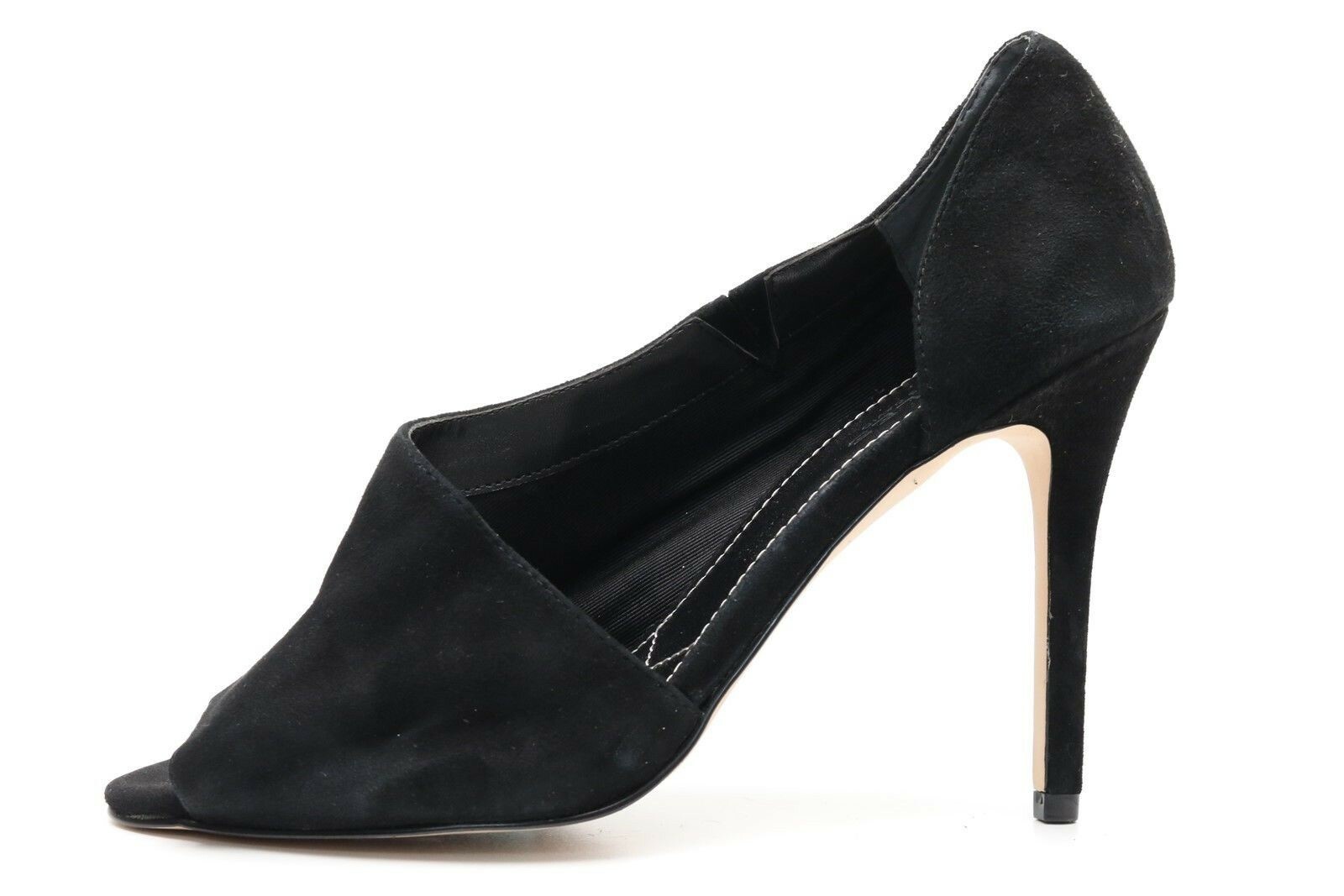 Womens CHARLES BY DAVID CHARLES Black Suede Slip On Open Toe Heels Size 9 M