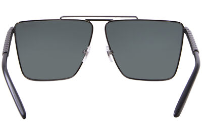 Pre-owned Versace Ve2266 10013h Sunglasses Men's Gunmetal/dark Green Square Shape 64mm