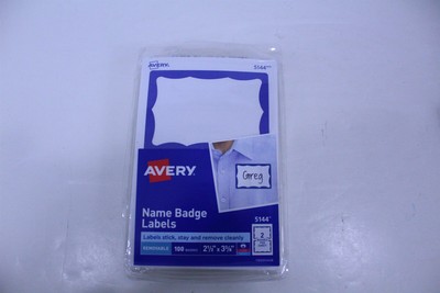 Avery Name Tags Print or Write 2-1/3'' x 3-3/8'' 100 Adhesive 2 Packs 200 Total