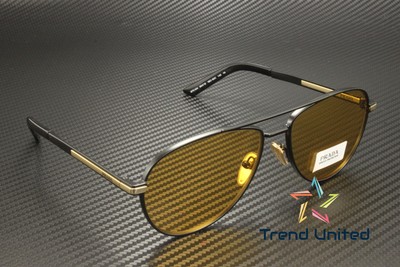 Pre-owned Prada Pr A54s 1bo90c Matte Black Yellow 60 Mm Men's Sunglasses