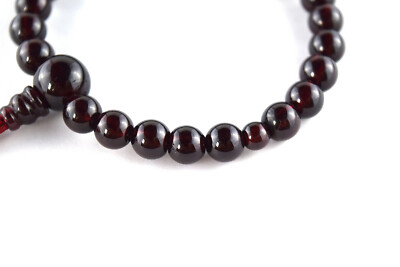 Pre-owned Kyoto Asahiya Nature Garnet Bracelet Women Gemstone Beads Japanese Juzu Handmade Kyoto Gift In Purple