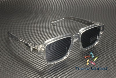 Pre-owned Prada Pr 02zs U430a9 Transparent Grey Blue 52 Mm Men's Sunglasses