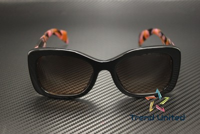 Pre-owned Prada Pr A08s 12o50c Mahogany Brown Gradient Grey 56 Mm Women's Sunglasses