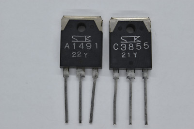 1pair  Transistor SANKEN TO-3P 2SA1491/2SC3855 ORIGINAL  NEW  USA