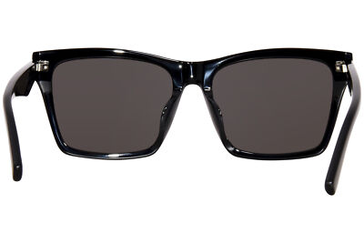 Shop Pre-owned Saint Laurent Sl-m104/f 002 Sunglasses Women's Black/grey Square Shape 58mm In Gray