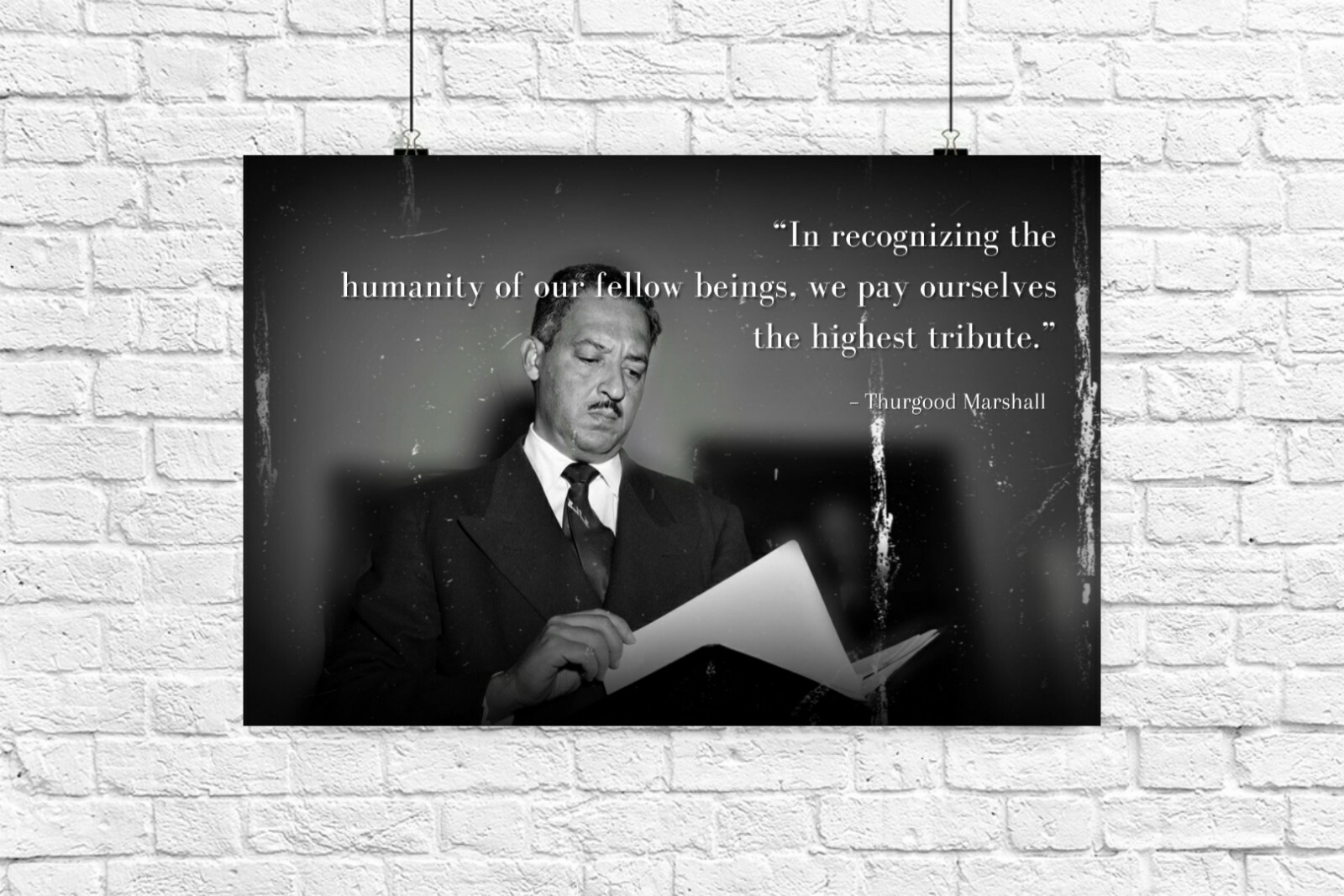 Thurgood Marshall Quote on Humanity Classroom Poster Motivational