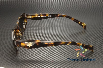 Pre-owned Prada Pr 26zsf 14l09z Sage Honey Tortoise Dark Brown 56 Mm Women's Sunglasses