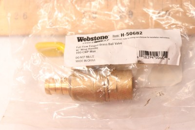 Webstone Full Flow Ball Valve Forged Brass with Wing Handle 1/2'' H-50682