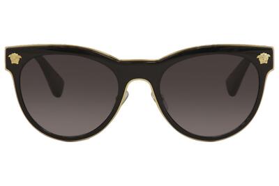 Pre-owned Versace Medusa-charm Ve2198 Ve/2198 1002/t3 Black Polarized Sunglasses 54mm In Gray