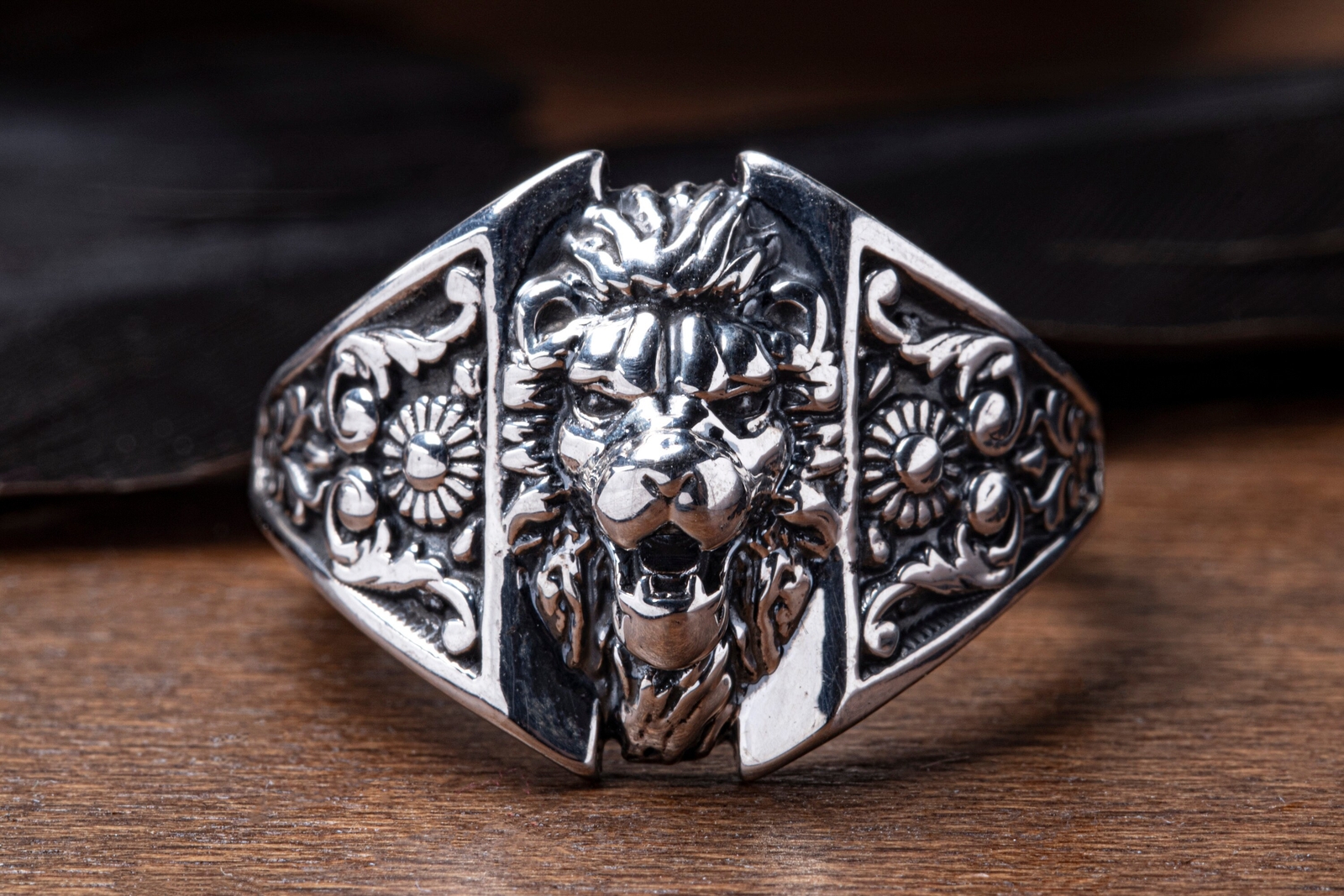 指輪・リング BLENDOFF Lion Snake Ring 925 Silver Solid 925 Sterling Silver Mens Floral Lion Ring Mens Animal